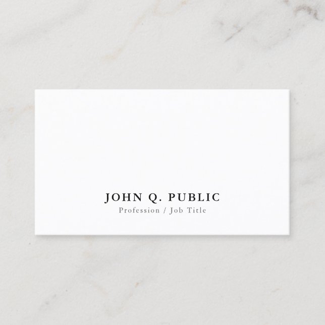 Modern Minimalist Elegant Simple Personalised Business Card (Front)