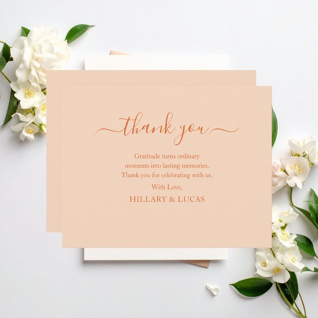 Modern Minimalist Elegant Simple Script Wedding  Thank You Card (Creator Uploaded)