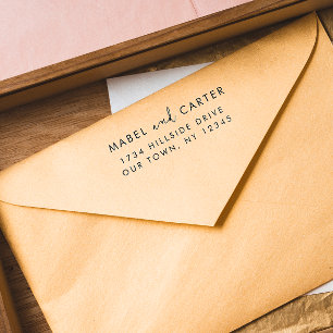 Modern Minimalist Elegant Simple Wedding Couple Self-inking Stamp