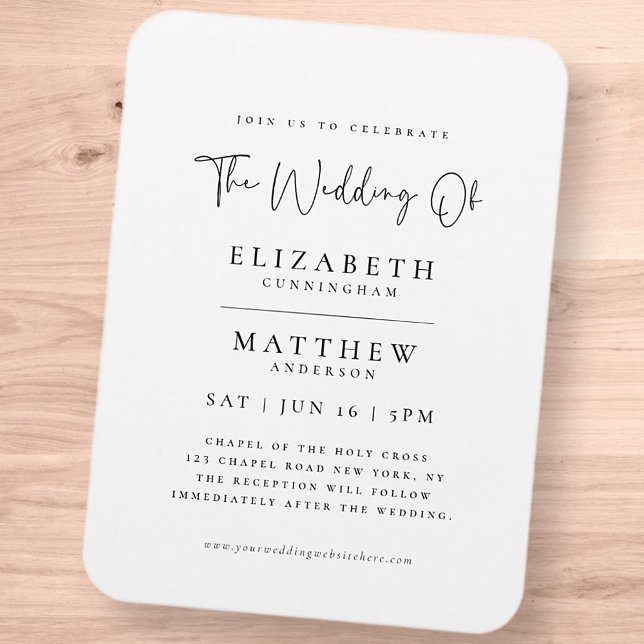 Modern Minimalist Elegant Simple Wedding Magnet (Creator Uploaded)