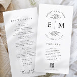 Modern Minimalist Elegant Simple Wedding Program<br><div class="desc">Composed of simple straight lined frames with classic cursive script and serif typography. These elements are simple,  timeless,  and classic.. 

This is designed by White Paper Birch Co. exclusive for Zazzle.

Available here:
http://www.zazzle.com/store/whitepaperbirch</div>