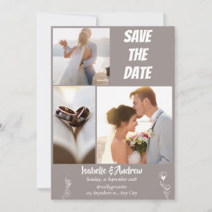 Modern Minimalist Elegant Simple Wedding  Save The Date