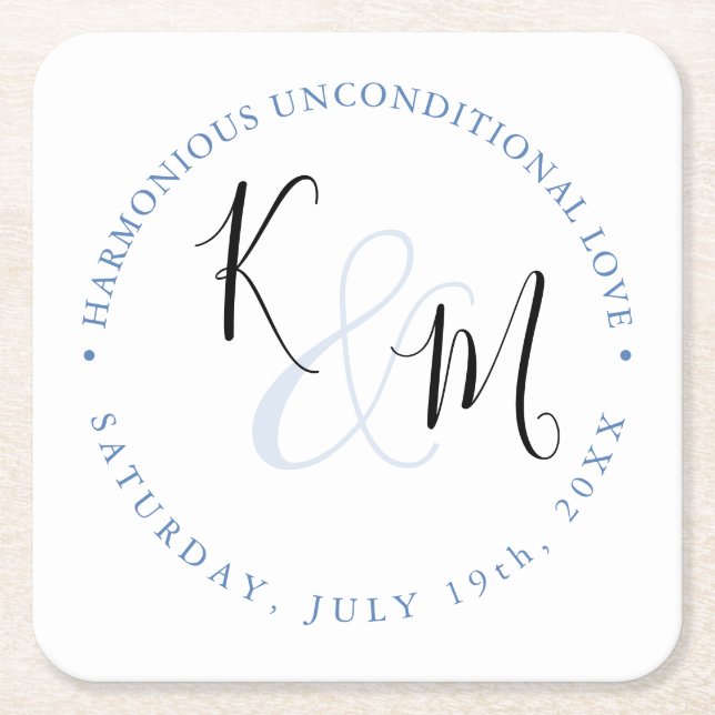 Modern Minimalist 🤵 Elegant Simple Wedding  Square Paper Coaster (Front)