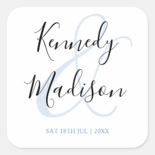 Modern Minimalist 🤵 Elegant Simple Wedding  Square Sticker