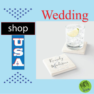 Modern Minimalist ✨💍 Elegant Simple Wedding Stone Coaster