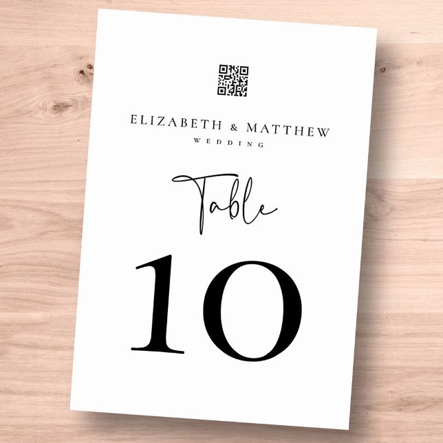Modern Minimalist Elegant Simple Wedding Table Number (Creator Uploaded)