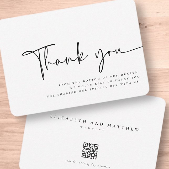 Modern Minimalist Elegant Simple Wedding Thank You Card (Creator Uploaded)