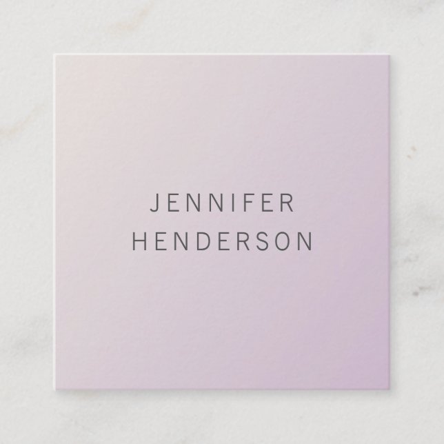 Modern minimalist elegant soft pink professional square business card (Front)