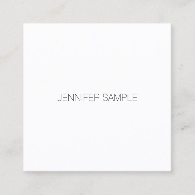 Modern Minimalist Elegant Template Sophisticated Square Business Card (Front)
