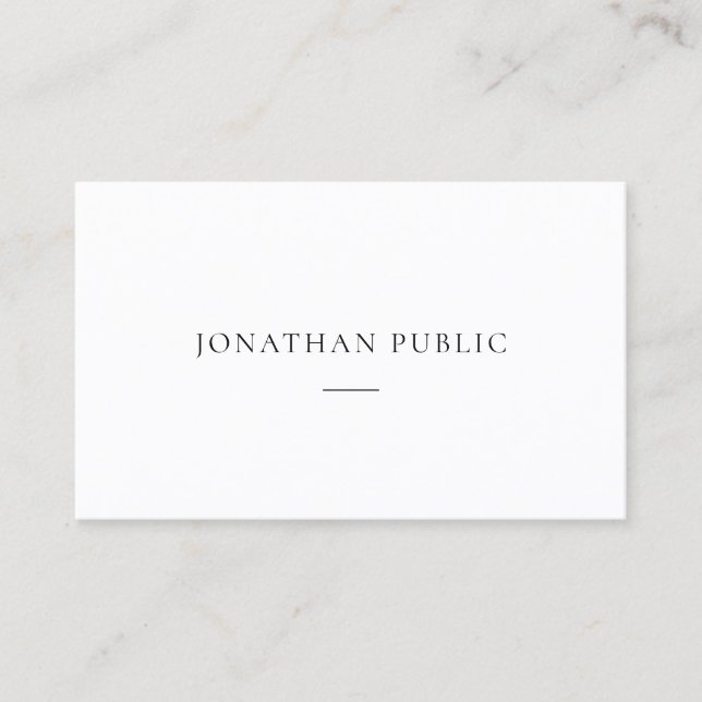 Modern Minimalist Elegant Template Trendy Simple Business Card (Front)