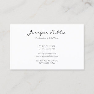 Modern Minimalist Elegant Trendy Calligraphy Name Business Card