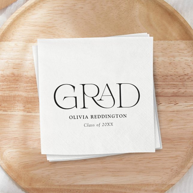 Modern Minimalist Elegant Type Graduation Napkin (Creator Uploaded)