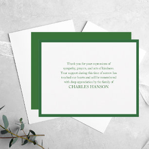 Modern Minimalist Elegant Typography Funeral Grief Thank You Card