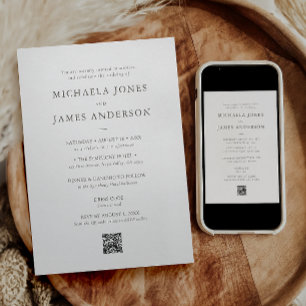 Modern Minimalist Elegant Typography Wedding Invitation