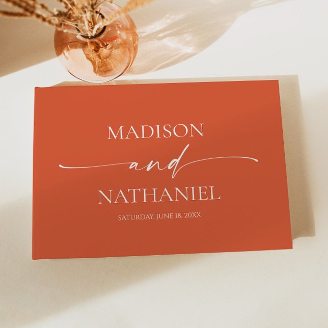 Modern Minimalist Elegant Verona Sunset Wedding Guest Book (Creator Uploaded)