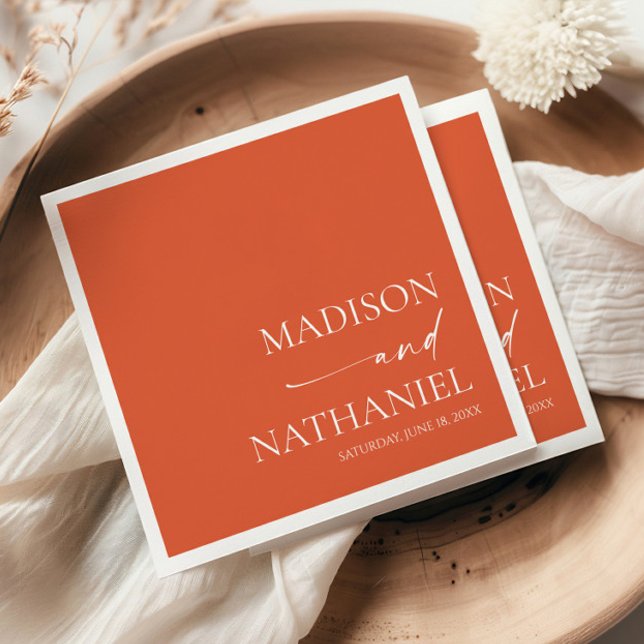Modern Minimalist Elegant Verona Sunset Wedding Napkin (Creator Uploaded)