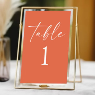Modern Minimalist Elegant Verona Sunset Wedding Table Number