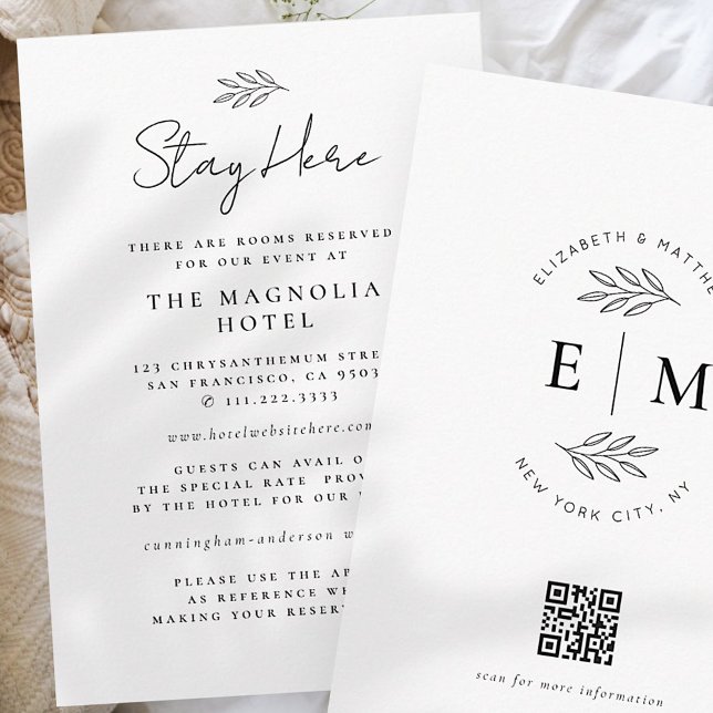 Modern Minimalist Elegant Wedding Accommodation Enclosure Card (Creator Uploaded)