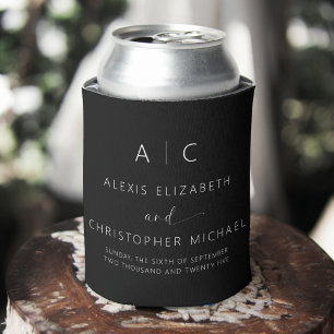 Modern Minimalist Elegant Wedding Can Cooler