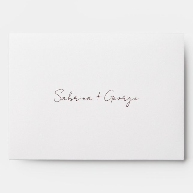 Modern Minimalist Elegant Wedding Envelope (Front)