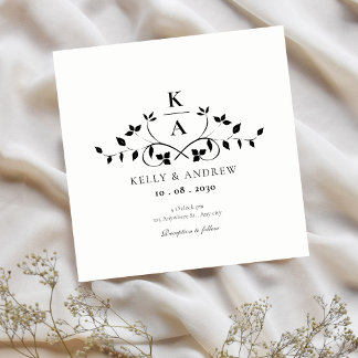 Modern minimalist elegant wedding  invitation