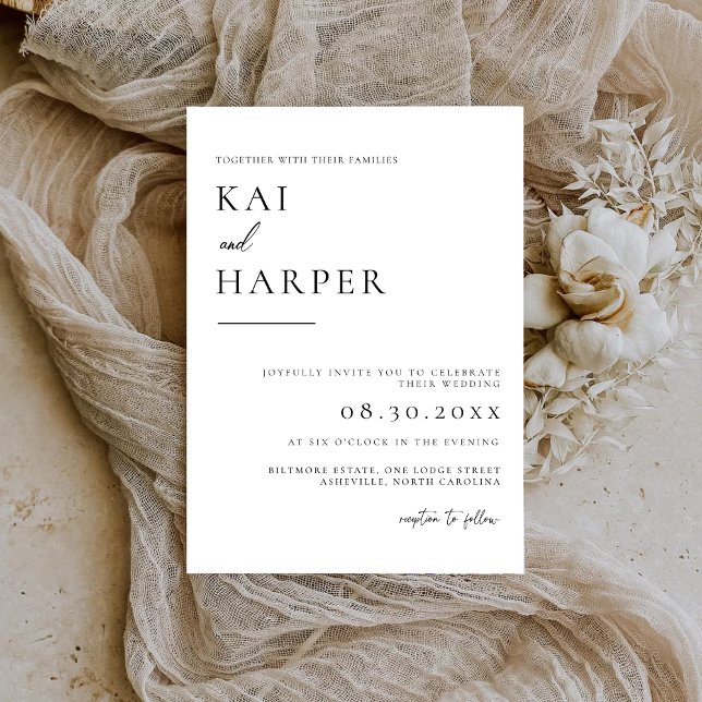 Modern Minimalist Elegant Wedding Invitations (Creator Uploaded)