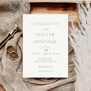 Modern Minimalist Elegant Wedding Invitations