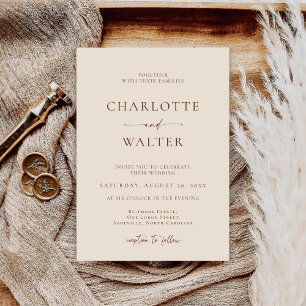 Modern Minimalist Elegant Wedding Invitations
