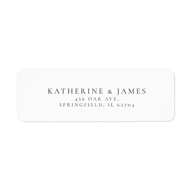 Modern Minimalist Elegant Wedding Return Address Label (Front)