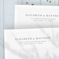 Modern Minimalist Elegant Wedding Return Address