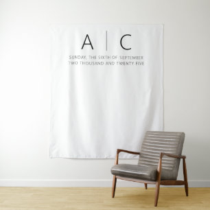 Modern Minimalist Elegant Wedding Tapestry