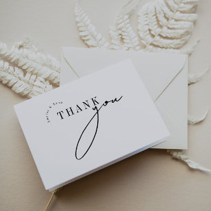 Modern Minimalist Elegant Wedding Thank You Card