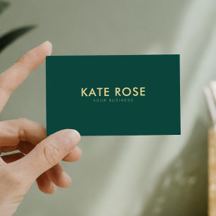 Modern Minimalist Emerald Green Business Card