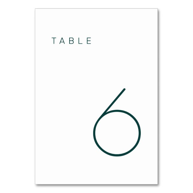 Modern Minimalist Emerald Green Table Number Table (Front)