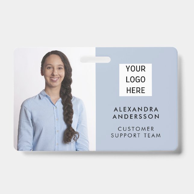 Modern Minimalist Employee Staff Customer Service ID Badge (Front)