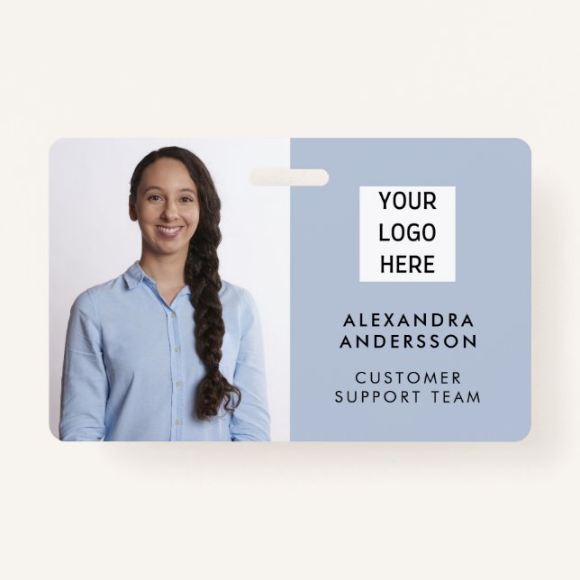 Modern Minimalist Employee Staff Customer Service ID Badge (Front)