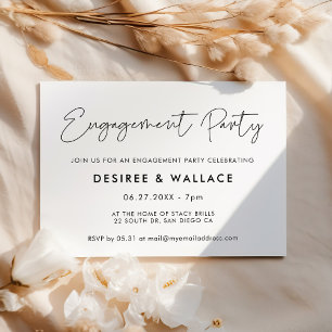 Modern minimalist engagement party invitation