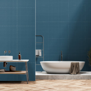 Modern Minimalist Eucalyptus Blue Chequered Design Wallpaper