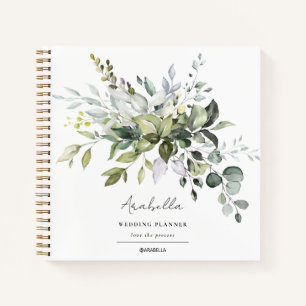 Modern Minimalist Eucalyptus Wedding Planner Notebook