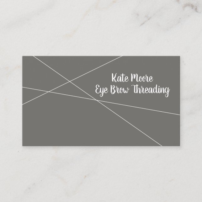 Modern Minimalist Eye Brow Threading Service Business Card (Front)