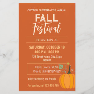 Modern Minimalist Fall Festival Flyer Paper