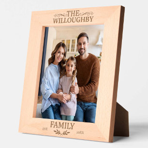 Modern Minimalist Family Est. Photograph Etched Frames
