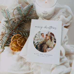 Modern Minimalist Family Photo Christmas Card