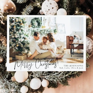 Modern Minimalist Family Photo Christmas Card
