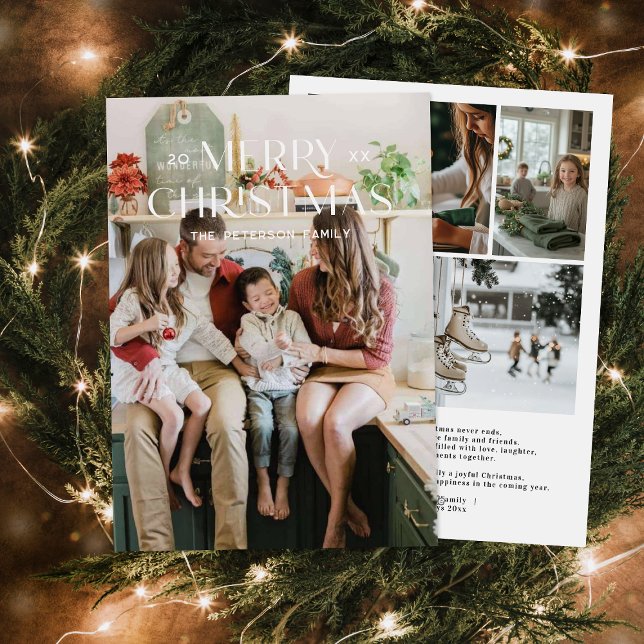 Modern Minimalist Family Photo Christmas Holiday Card (Creator Uploaded)