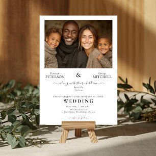Modern Minimalist Family Wedding With Photo Invitation