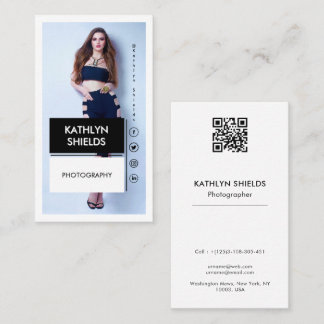 Modern Minimalist fashion girl  Photography  Business Card
