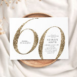 Modern minimalist faux gold glitter 60th birthday invitation<br><div class="desc">Modern minimalist 60th birthday party invitation features stylish faux gold glitter number 60 and your party details in classic serif font,   simple and elegant,  great surprise adult milestone birthday invitation.  
the background colour can be changed to any colour of your choice.</div>