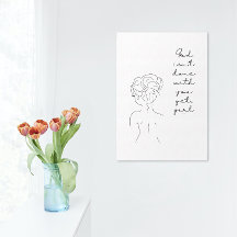 Modern Minimalist Feminine Home Accent Line Art