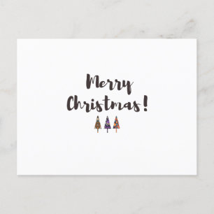 Modern Minimalist Festive Tress X-Max Greetings Holiday Postcard